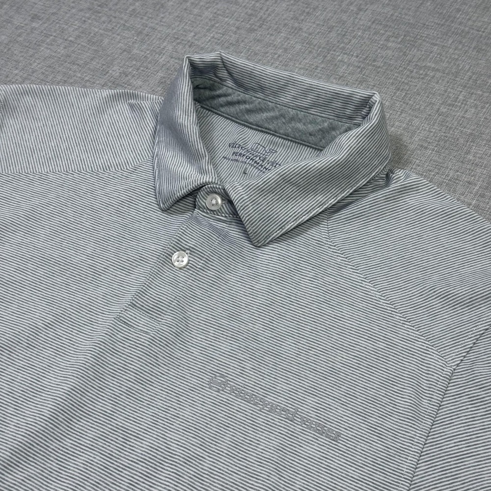 Vineyard Vines Performance Golf Polo Shirt Mens Large‎ Gray Polyester Spandex